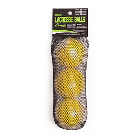 Perfectpitch NOCSAE Lacrosse Ball Set, Yellow - Set of 3 PE22062